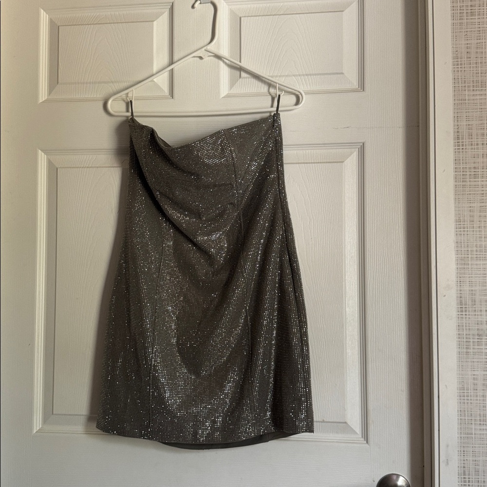 Zara Glittering Silver Mini Dress